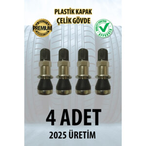 Siyah Plastik Kapaklı Çelik Sibop Seti 4 Adet